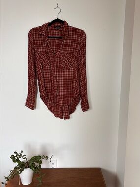 Velvet Heart Red Plaid Button-Down Shirt